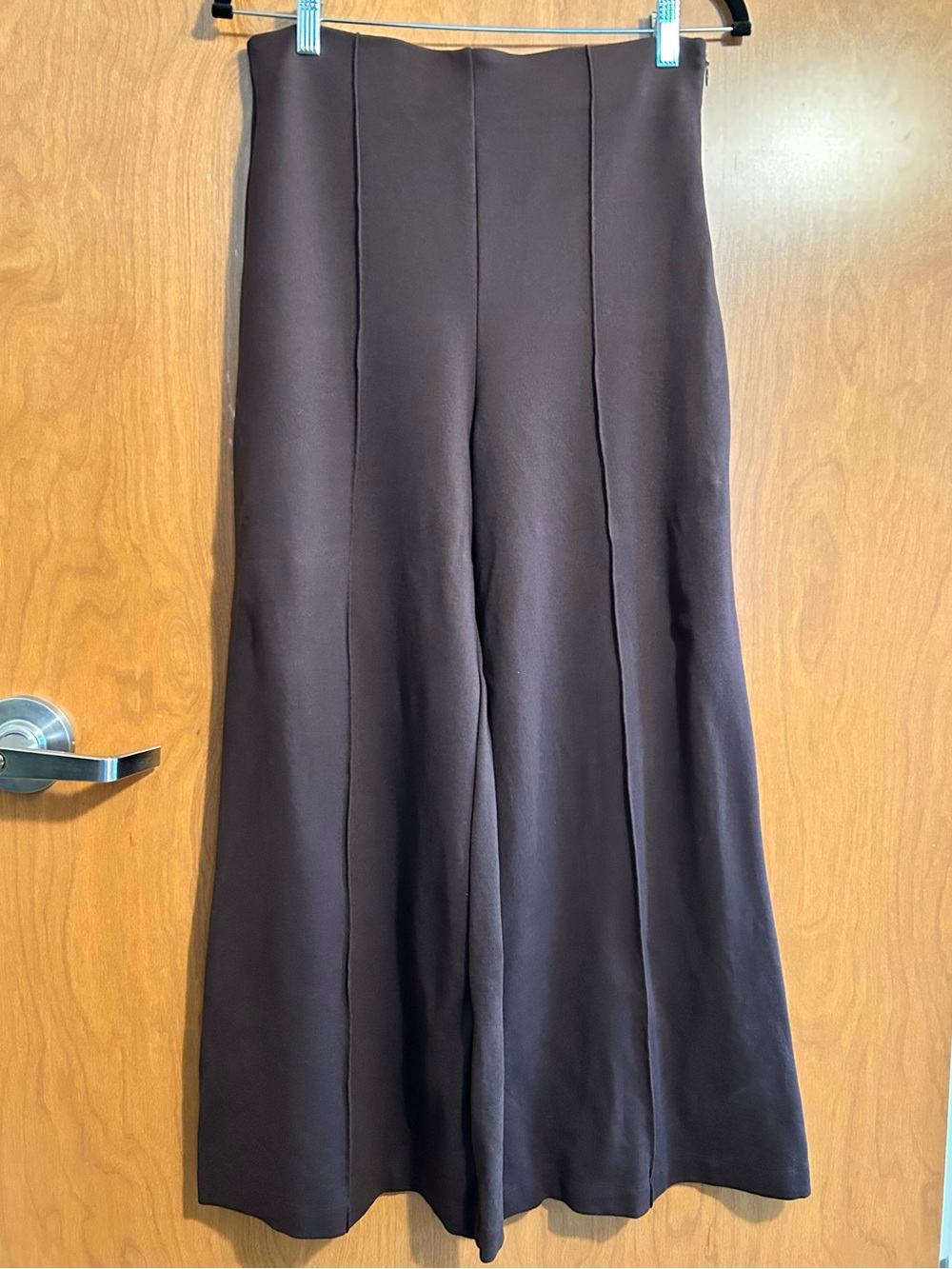 Quince Ultra-Stretch Ponte Super Wide Leg Pants Espresso - Size L